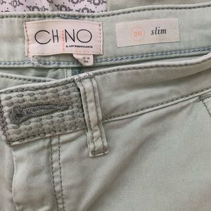 Chino Anthropologie Light Green Capri Pants